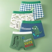 ATOGUTA Toddler Underwear Boys Cotton Boxer Briefs Dinosaur Cute Truck Panties Shorts 4 Pack, Size 3T-8